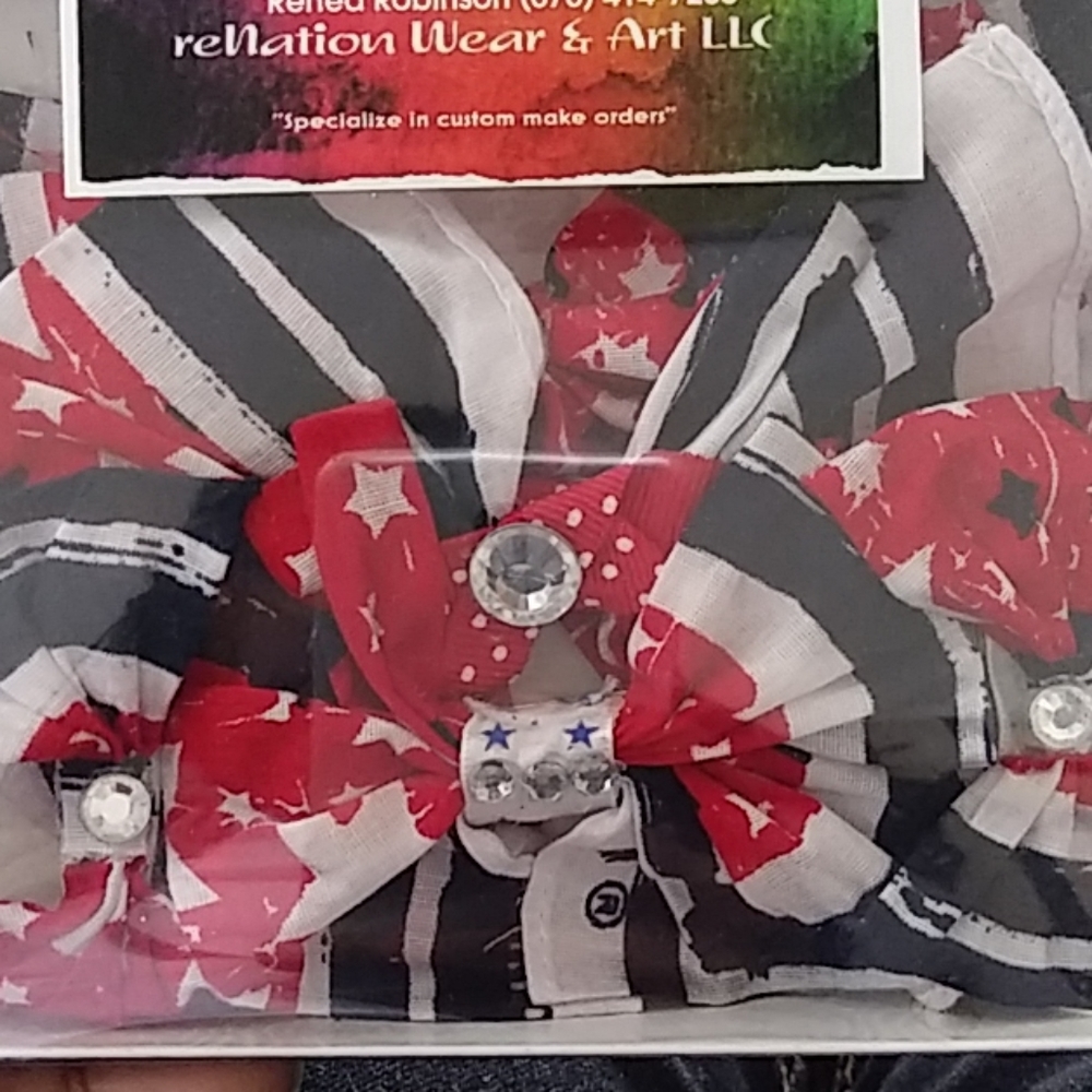 5 piece, hand made hairbow set